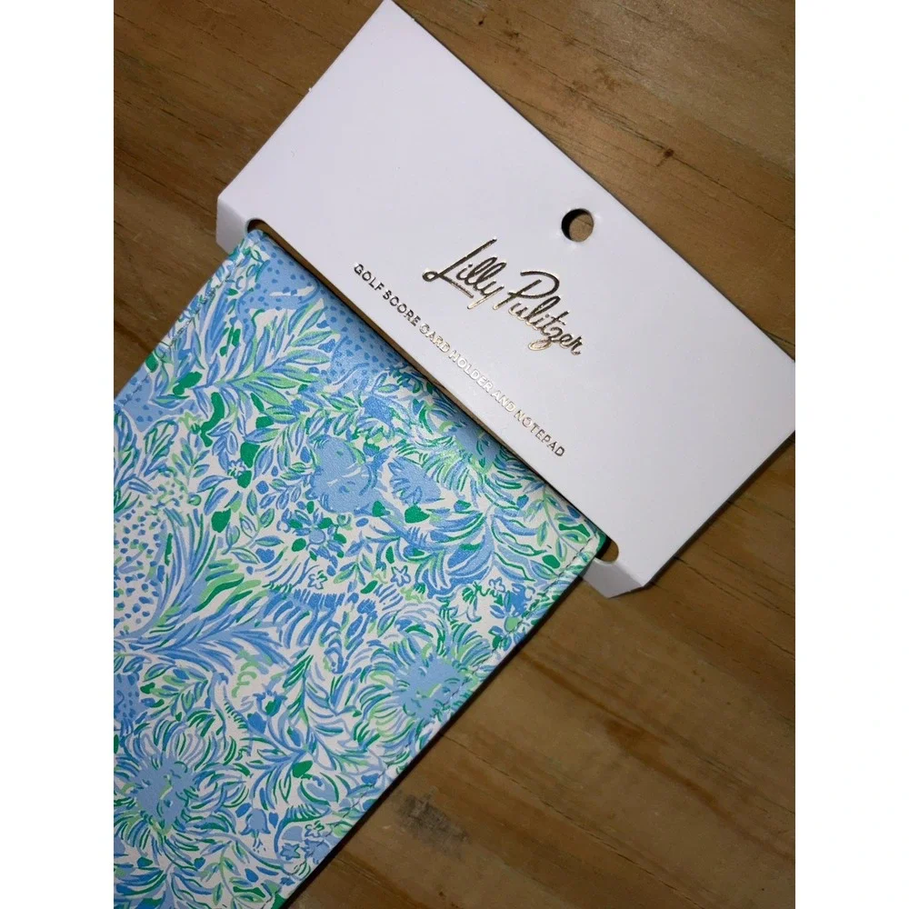 New Lilly Pulitzer Dandy Lions Golf Score Card Holder Cover With Notebook